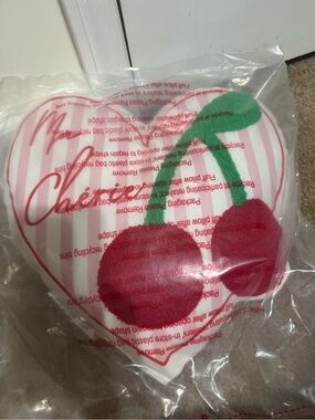 Funky Fun Retro Valentine Love MA CHERIE Throw Pillow CHERRIES Fruit NEW SEALED